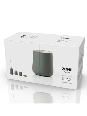 Zone Denmark Tandenborstelbeker olijfgroen - (H)10 x Ø 8,5 cm