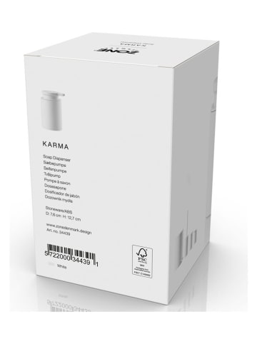 Zone Denmark Dozownik mydła "Karma" w kolorze białym - 250 ml