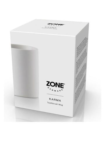 Zone Denmark Zahnbürstenbecher "Karma White" in Weiß - (H)10 cm x Ø 7,6 cm