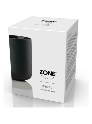 Zone Denmark Tandenborstelbeker "Sensu Black" zwart - (H)9,5 cm x Ø 7,4 cm