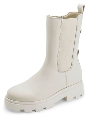 Hey Marly Skórzane botki w kolorze kremowym