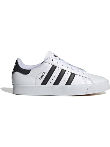 adidas Leder-Sneakers "Campus" in Weiß/ Schwarz