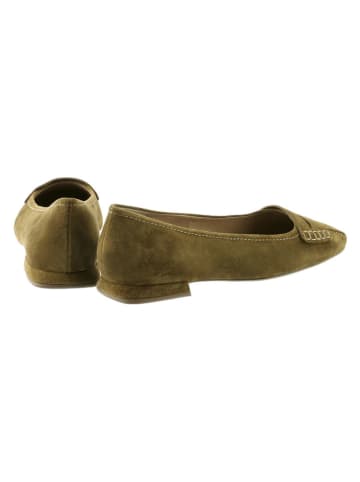 Högl Leder-Ballerinas in Khaki