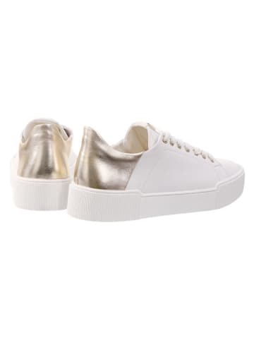 Högl Leder-Sneakers in Weiß/ Gold