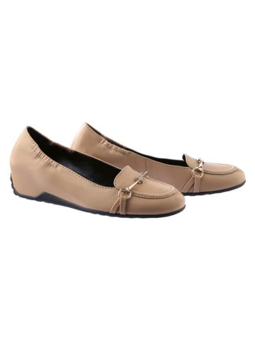 Högl Leren sleehak slippers lichtbruin