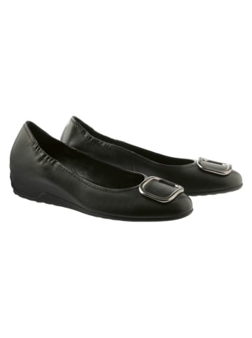 Högl Leder-Keilballerinas in Schwarz