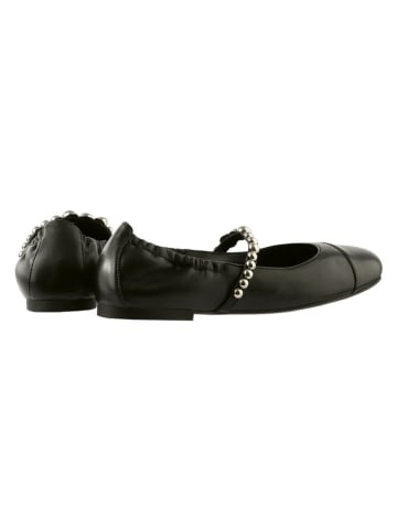 Högl Leder-Spangenballerinas in Schwarz