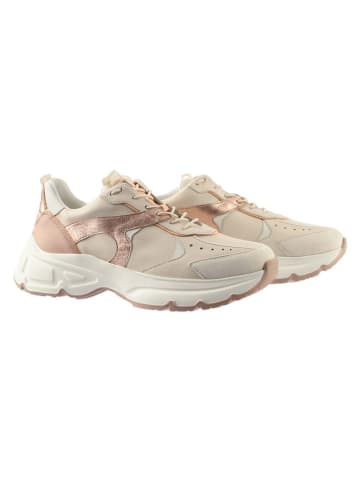 Högl Leren sneakers beige/crème/goudkleurig