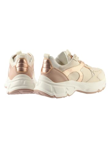 Högl Leder-Sneakers in Beige/ Creme/ Gold