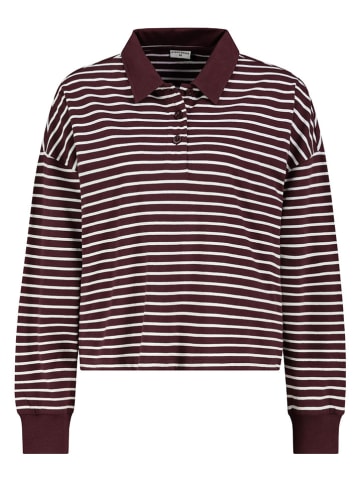 Eight2Nine Koszulka polo w kolorze bordowo-białym