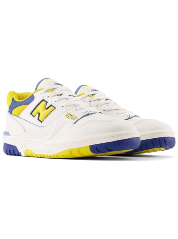 New Balance Leder-Sneakers "550" in Weiß/ Gelb