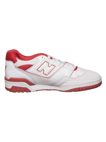 New Balance Leder-Sneakers "550" in Weiß/ Rot