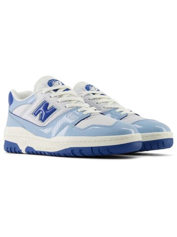 New Balance Leder-Sneakers "550" in Weiß/ Hellblau