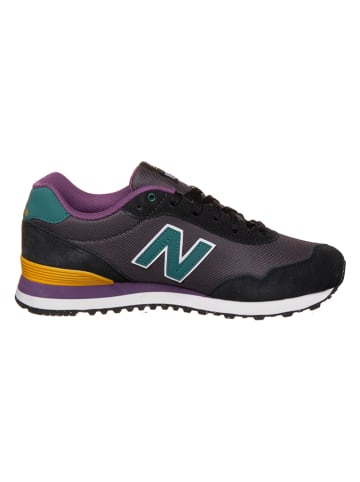 New Balance Leder-Sneakers "515" in Schwarz/ Petrol/ Lila