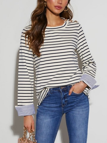 Milan Kiss Sweatshirt in Creme/ Dunkelblau