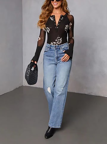 Milan Kiss Bluse in Schwarz/Weiß