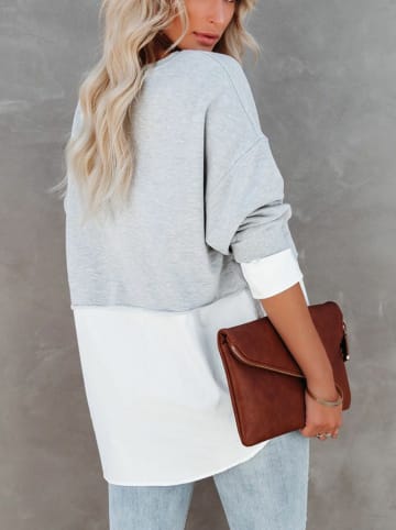 Milan Kiss Sweatshirt wit/grijs