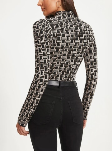 Milan Kiss Longsleeve in Schwarz/ Beige/ Bunt