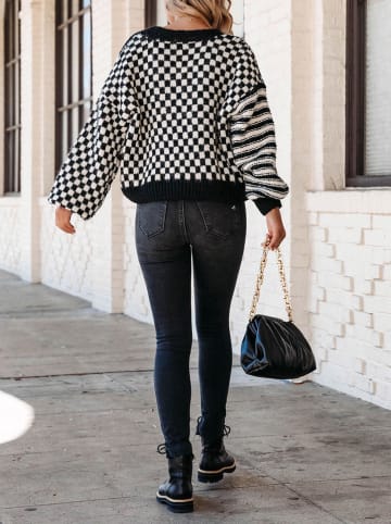 Milan Kiss Cardigan in Schwarz/ Weiß