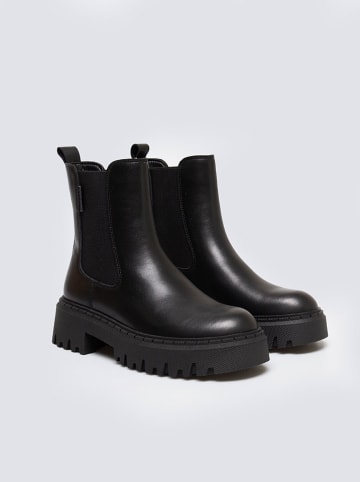 BIG STAR Leder-Chelsea-Boots in Schwarz