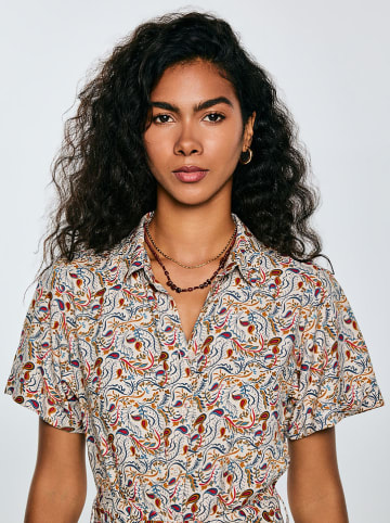 BIG STAR Sukienka w kolorze beżowym ze wzorem