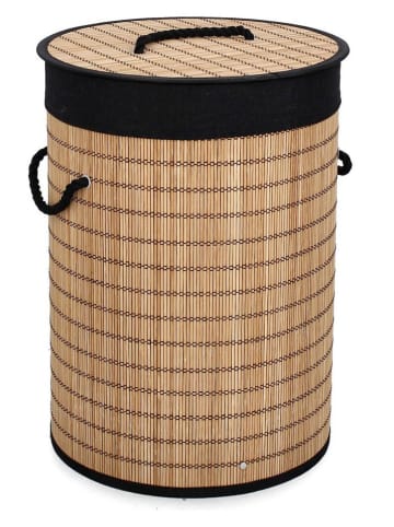 Bizzotto Kosz "Sintia" w kolorze beżowo-czarnym na pranie - wys. 50 x Ø 35 cm