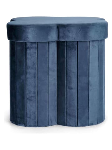Bizzotto Pouf "Jocelyn" in Blau - (B)40 x (H)40 x (T)40 cm