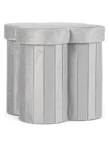 Bizzotto Pouf "Jocelyn" in Hellgrau - (B)40 x (H)40 x (T)40 cm