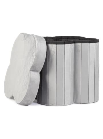 Bizzotto Pouf "Jocelyn" in Hellgrau - (B)40 x (H)40 x (T)40 cm