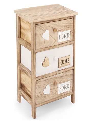 Bizzotto Kommode "Emotions" in Hellbraun/ Weiß - (B)26 x (H)63 x (T)32 cm