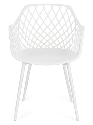 Bizzotto Stoel "Optik" wit - (B)58 x (H)85,5 x (D)57 cm