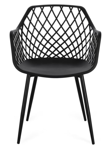 Bizzotto Stoel "Optik" zwart - (B)58 x (H)85,5 x (D)54 cm