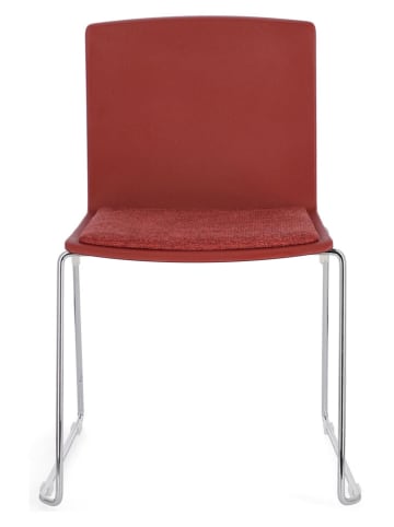 Bizzotto Stuhl "Giulia" in Rot/ Silber - (B)43,5 x (H)79 x (T)50 cm