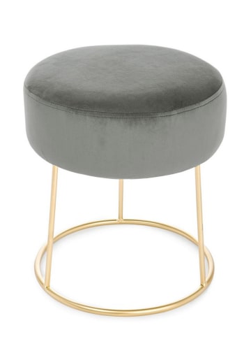 Bizzotto Pouf in Gold/ Grau - (H)40 x Ø 35 cm