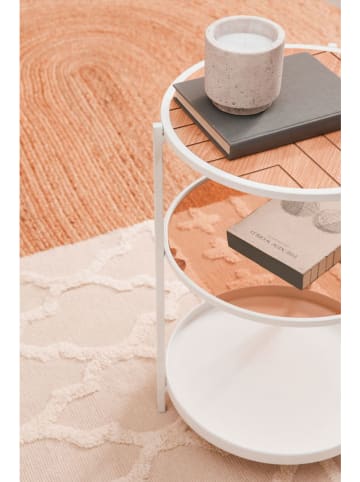 Bizzotto Beistelltisch ''Haldor'' in Weiß/ Beige - (H)60,5 x Ø 40 cm