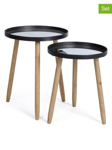 Bizzotto Set van twee tafels "Edvard" beige/zwart