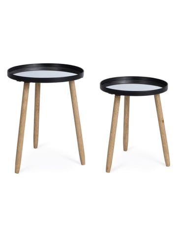 Bizzotto Stoliki (2 szt.) "Edvard" w kolorze beżowo-czarnym