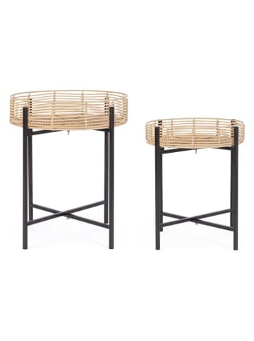 Bizzotto 2er-Set: Couchtische "Rendy" in Beige/ Schwarz