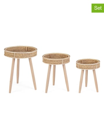 Bizzotto 3-delige set: salontafels "Clevon" beige