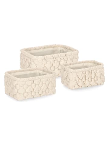 Bizzotto Pojemniki (3 szt.) "Yuna" w kolorze kremowym