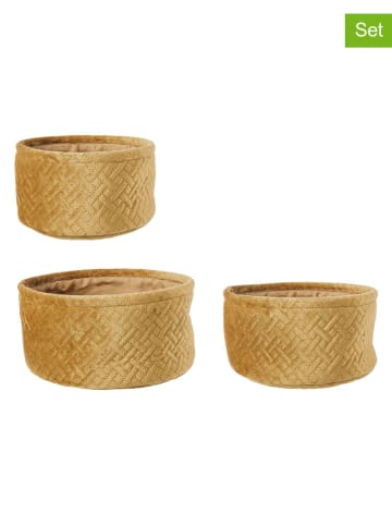 Bizzotto 3er-Set: Aufbewahrungsboxen "Averill" in Senf