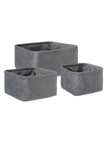 Bizzotto 3er-Set: Aufbewahrungsboxen "Averill" in Grau