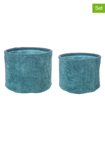 Bizzotto 2er-Set: Aufbewahrungsboxen "Shirley" in Türkis