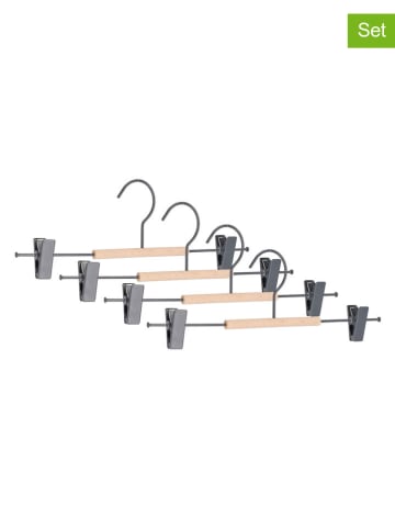 Bizzotto 4er-Set: Kleiderbügel in Anthrazit/ Beige - (B)35 x (H)12 cm
