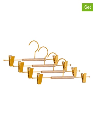 Bizzotto 4er-Set: Kleiderbügel in Senf/ Beige - (B)35 x (H)12 cm