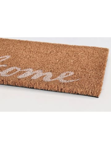 Bizzotto Kokos-deurmat "Valerie" lichtbruin/zwart - (L)75 x (B)25 cm