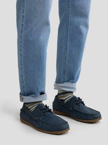 BIG STAR Skórzane mokasyny w kolorze granatowym