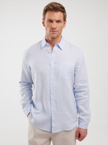 BIG STAR Leinen-Hemd - Regular fit - in Hellblau