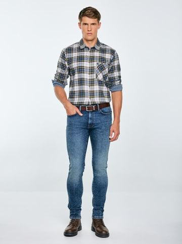 BIG STAR Hemd - Regular fit - in Blau/ Creme