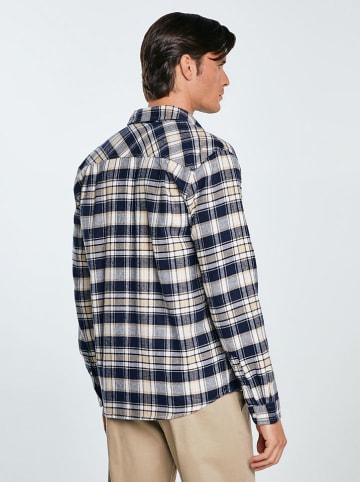 BIG STAR Koszula - Regular fit - w kolorze granatowo-kremowym